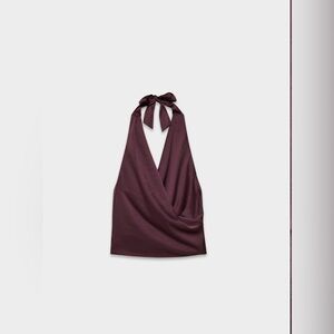 Aritzia - Martini Satin Blouse (rich mocha brown)